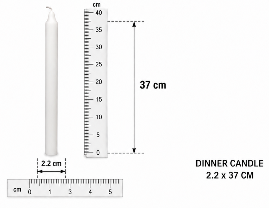 dinner 2.2x37cm ruler Dinner Candles