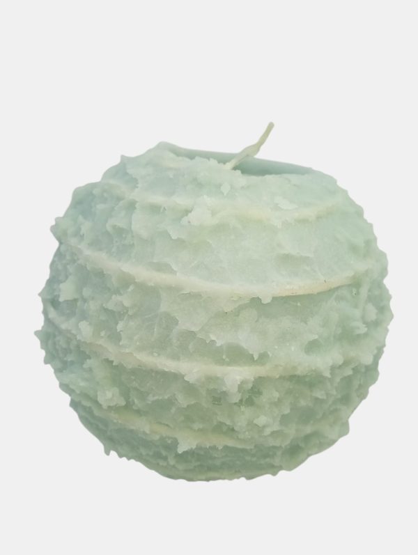 11.5 pastel blue spiral ball candle blue