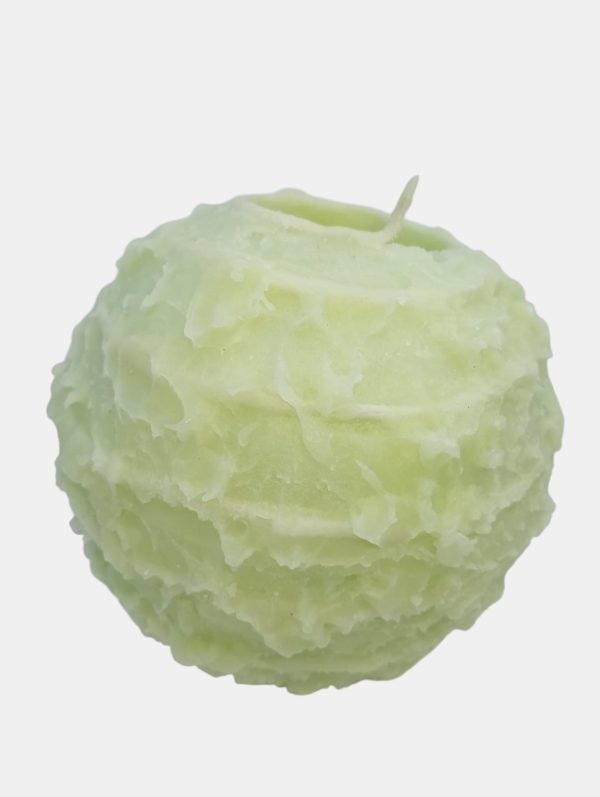 11.5 pastel green spiral ball candle 11.5 green