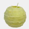11.5 pastel yellow spiral ball candle 11.5 yellow
