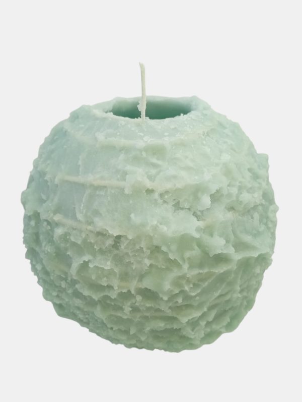 16.5 blue spiral ball candle 16.5cm blue