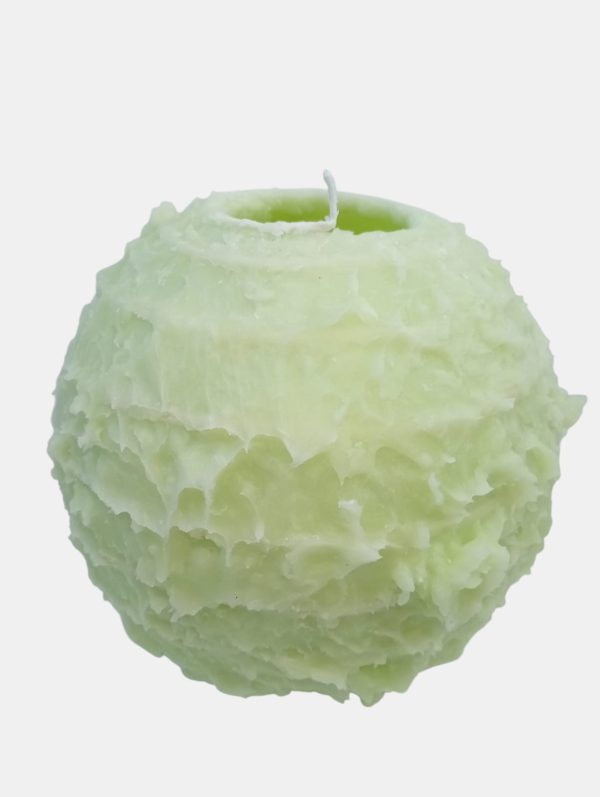 16.5 green spiral ball candle 16.5cm green