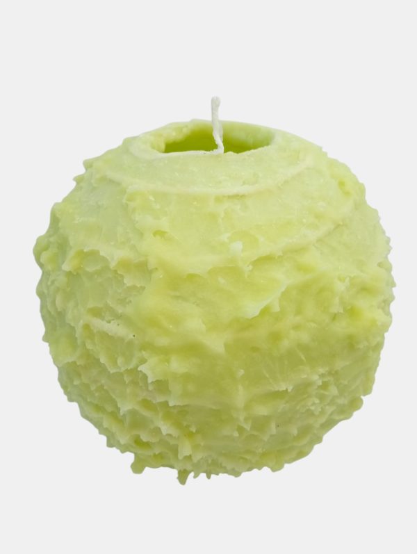16.5 yellow spiral ball candle 16.5cm yellow