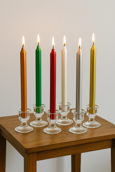 metallic dinner candles